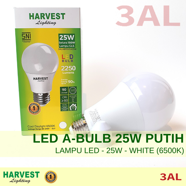 25W, HARVEST LIGHTING Bohlam LED A Bulb, Lampu LED 25 Watt