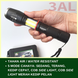 Senter Flashlight LED COB T6 CREE Aluminium Zoom Side Light