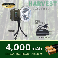 90W, Headlamp IP66 Harvest Lighting Senter Kepala LED Rechargeable 4000mAh